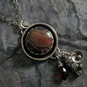 Laguna Lace Agate Charm Necklace