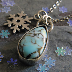 Lavender Turquoise Snowflake Necklace