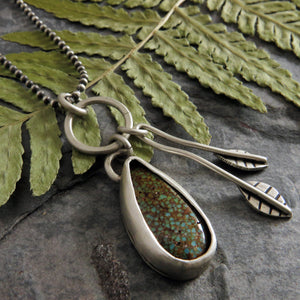 Sky Song Turquoise Leaf Charm Necklace