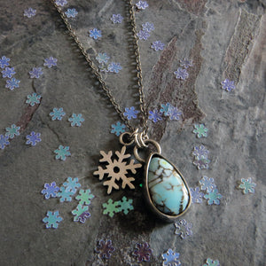 Lavender Turquoise Snowflake Necklace