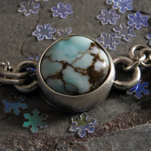 Snowflake and Lavender Turquoise Charm Necklace