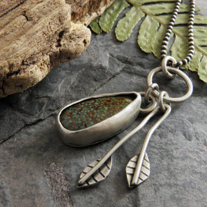 Sky Song Turquoise Leaf Charm Necklace
