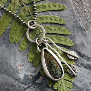 Sky Song Turquoise Leaf Charm Necklace