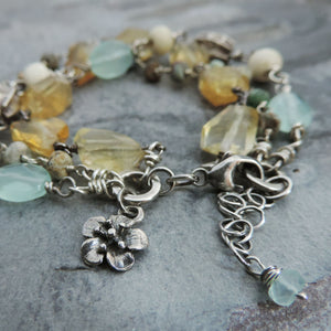 citrine aqua chalcedony chrysocolla bracelet