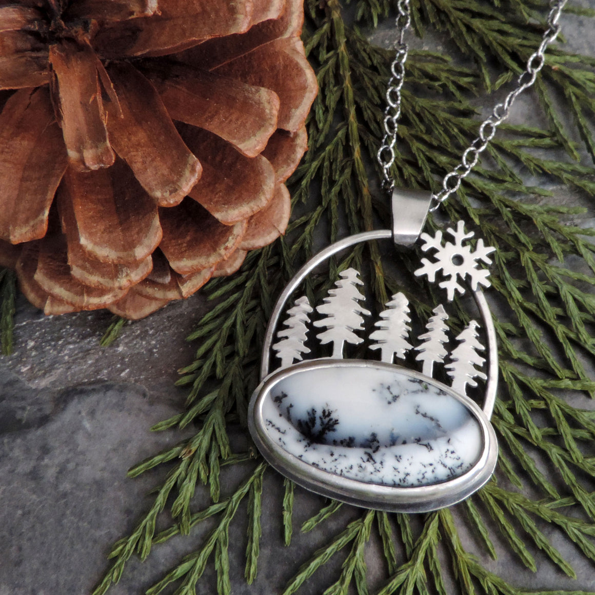 Five Pines Dendritic Opal Necklace