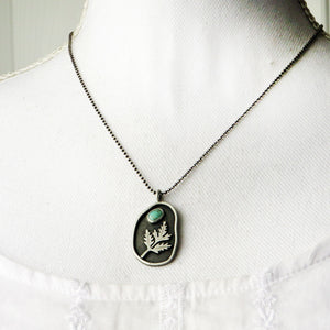 Geranium Leaf Turquoise Necklace