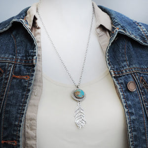Fern Necklace with Natural Fox Turquoise