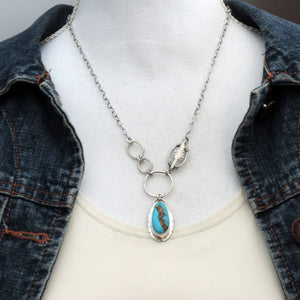 Fox Turquoise Pendant with Pine Tree Accent