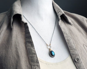 Gold Wrapped Labradorite Necklace