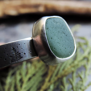 pine green sea glass bracelet