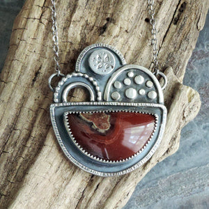 Red Laguna Agate Abstract Necklace