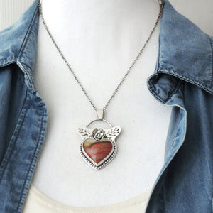 Landscape Jasper Heart Necklace