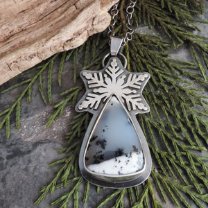 Snowflake Necklace with Dendritic Opal