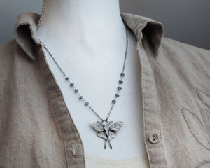 Sterling Silver Luna Moth Necklace