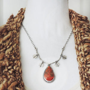 Maple Leaves Red Jasper Necklace