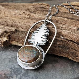 Pine Tree Sky Song Turquoise Necklace