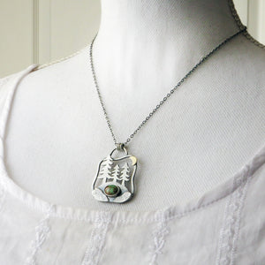 Trio of Pines Turquoise Pendant Necklace