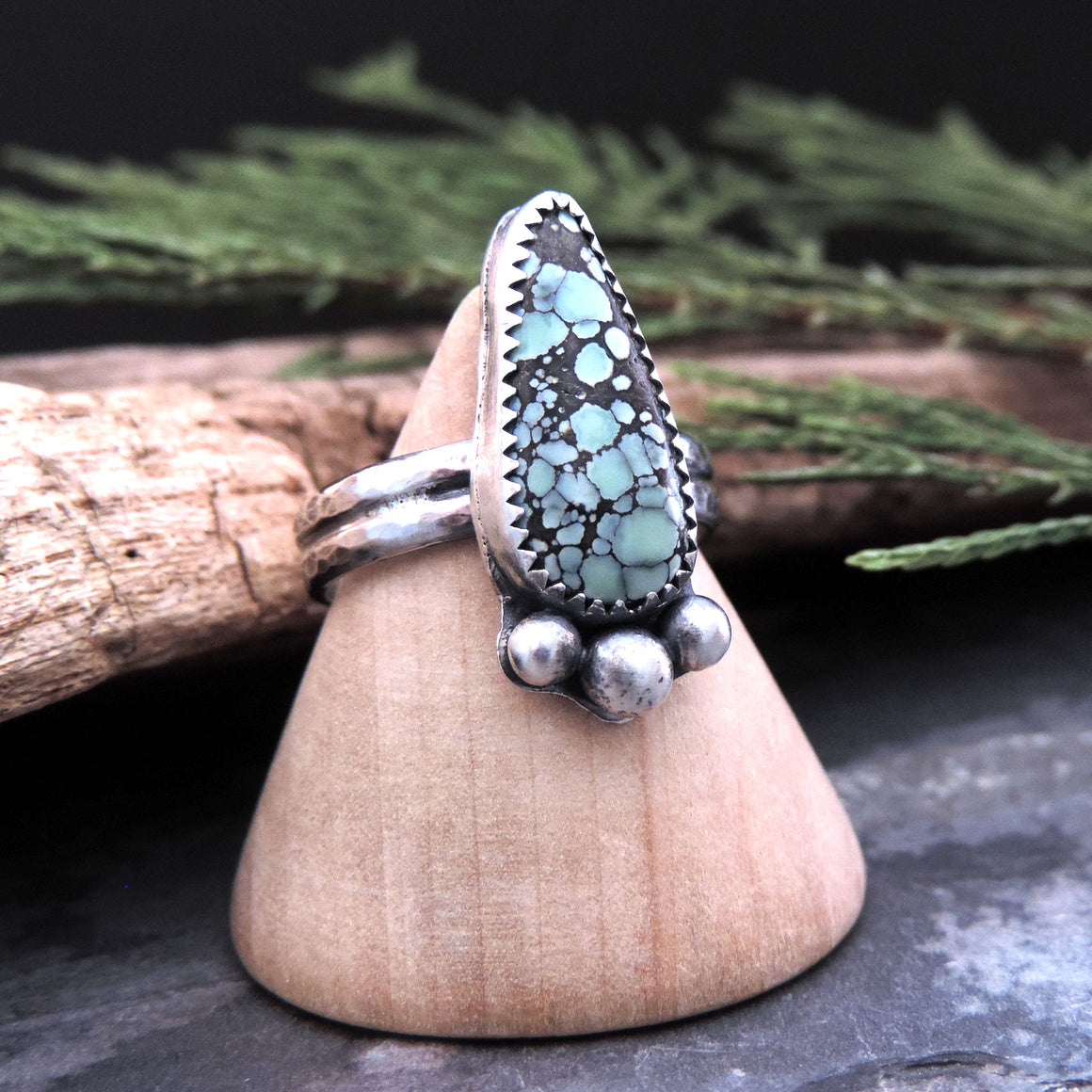 poseidon variscite gemstone ring
