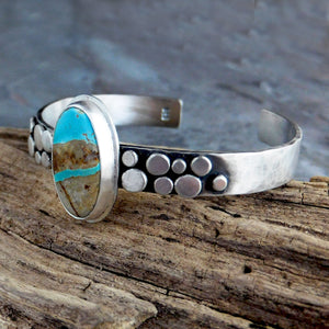 Royston Ribbon Turquoise Pebble Cuff Bracelet