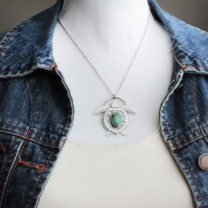 Sea Turtle Turquoise Pendant Necklace
