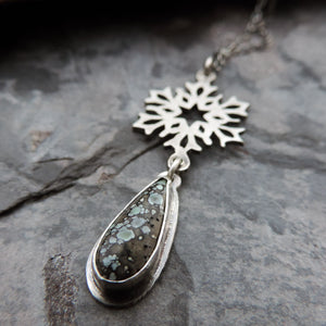 Star Fox Variscite Silver Snowflake Necklace