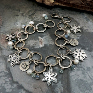 Silver Snowflake Charm Bracelet