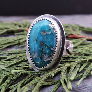 Whitewater Turquoise Pine Tree Ring - Size 8.5