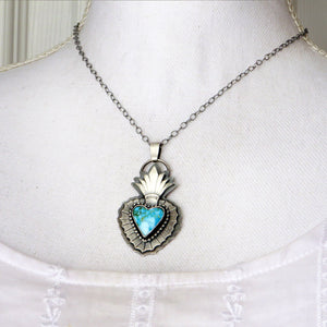 Turquoise Milagro Heart Necklace