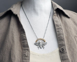 Sterling Silver Bumblebee Citrine Necklace