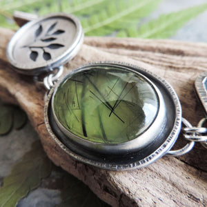 Green Prehnite Bold Botanical Bracelet