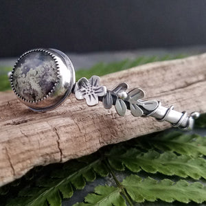 Flower Garden Indonesian Moss Agate Cuff Bracelet