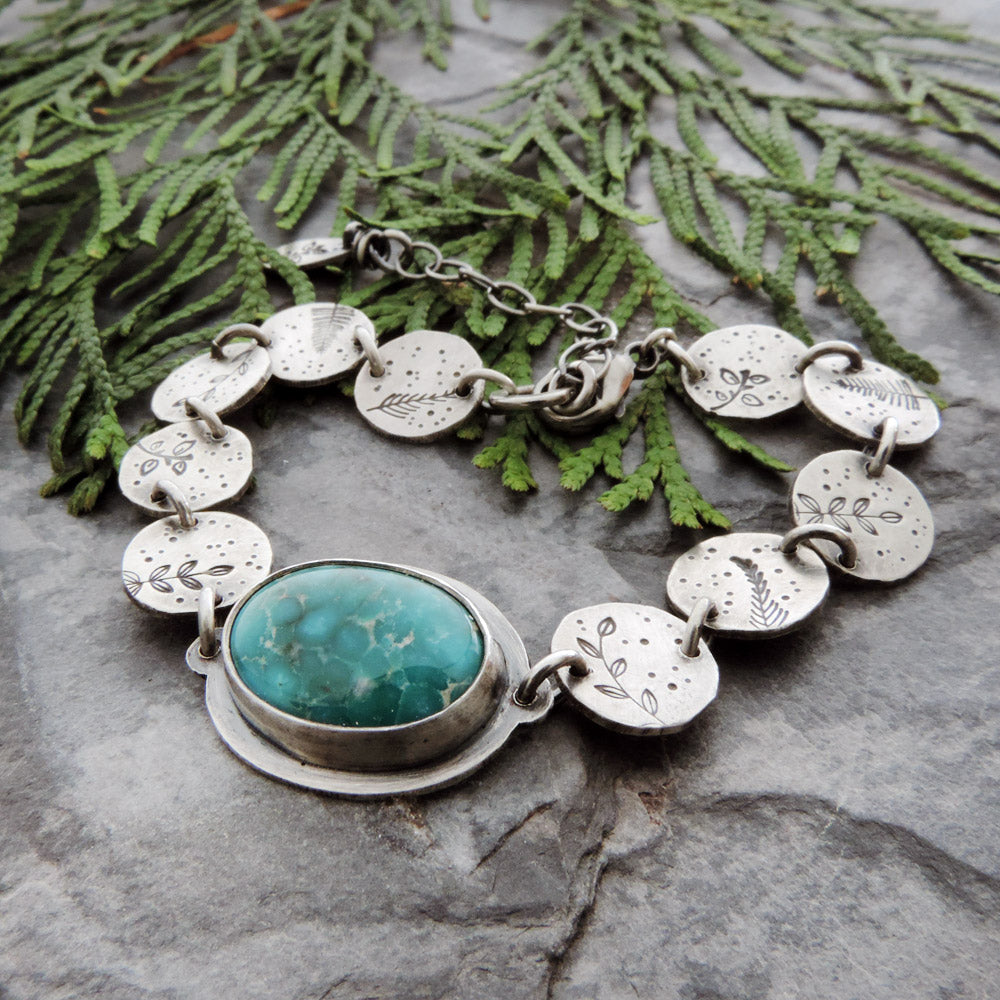 sterling silver turquoise nature bracelet