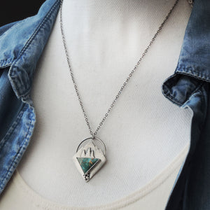 Mountain Necklace with Triangle Chrysocolla Stone