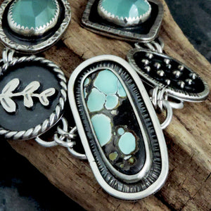 Poseidon Variscite and Aqua Chalcedony Link Bracelet