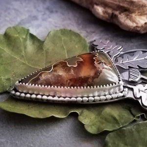 Oak Leaves Suture Ammonite Necklace