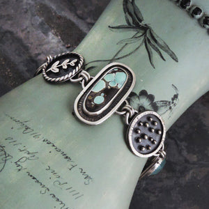 Poseidon Variscite and Aqua Chalcedony Link Bracelet