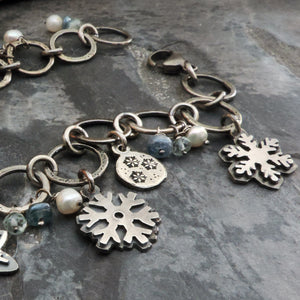 Silver Snowflake Charm Bracelet