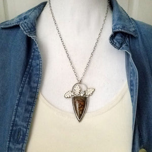 Oak Leaves Suture Ammonite Necklace