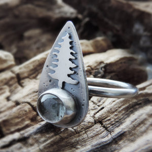 moss aquamarine pine tree ring