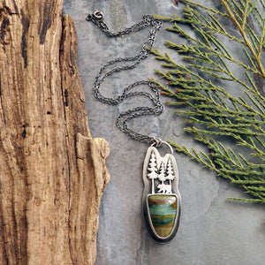 Bear in the Pines Calder Paint Jasper Necklace