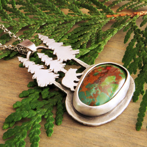 Bear in the Pines Rising Phoenix Turquoise Necklace