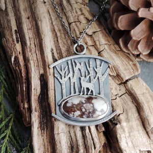 Deer in the Aspens Wild Horse Magnesite Necklace