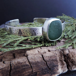 pine green sterling silver cuff bracelet