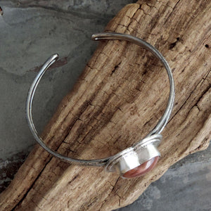 Laguna Agate Heart Double Band Cuff Bracelet