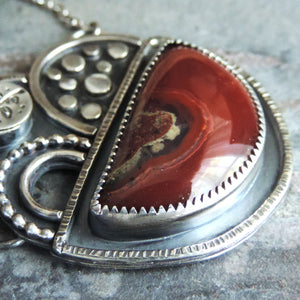 Red Laguna Agate Abstract Necklace