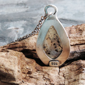Montana Agate Teardrop Pendant Necklace