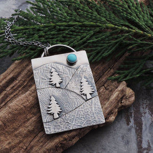 handmade whimsical mountain necklace