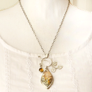 North Ridge Plume Agate and Citrine Aspens Necklace