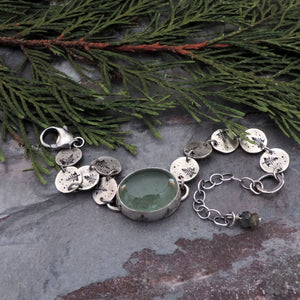 Moss Aquamarine Pine Tree Bracelet