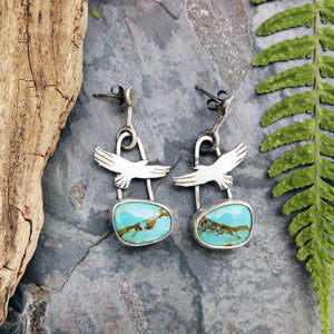 Soaring Hawk Kingman Turquoise Earrings